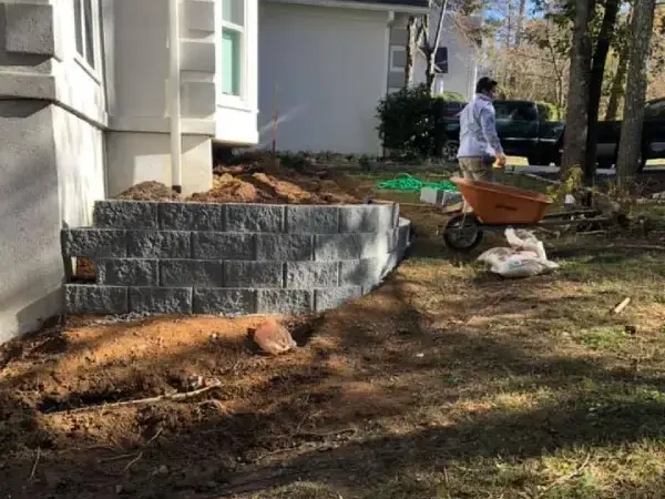 custom stone patio installation